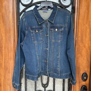 Women With Control Blue Denim Jacket Size XL